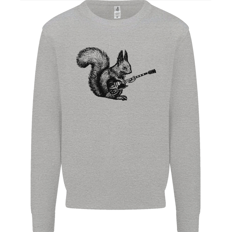 A Squirrel Playing the Guitar Mens Sweatshirt Jumper Sports Grey