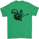 A Squirrel Playing the Guitar Mens T-Shirt 100% Cotton Irish Green