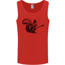 A Squirrel Playing the Guitar Mens Vest Tank Top Red