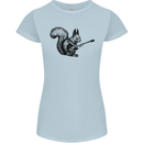 A Squirrel Playing the Guitar Womens Petite Cut T-Shirt Light Blue