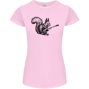 A Squirrel Playing the Guitar Womens Petite Cut T-Shirt Light Pink