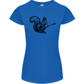 A Squirrel Playing the Guitar Womens Petite Cut T-Shirt Royal Blue