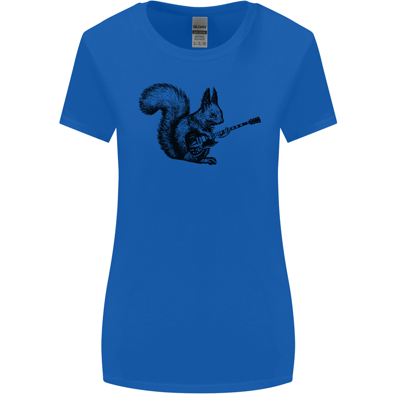 A Squirrel Playing the Guitar Womens Wider Cut T-Shirt Royal Blue