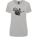 A Squirrel Playing the Guitar Womens Wider Cut T-Shirt Sports Grey