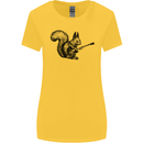 A Squirrel Playing the Guitar Womens Wider Cut T-Shirt Yellow