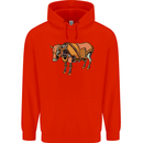 A Steampunk Bull Childrens Kids Hoodie Bright Red