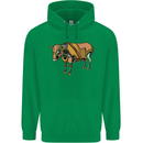A Steampunk Bull Childrens Kids Hoodie Irish Green