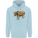 A Steampunk Bull Childrens Kids Hoodie Light Blue