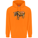 A Steampunk Bull Childrens Kids Hoodie Orange