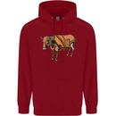 A Steampunk Bull Childrens Kids Hoodie Red