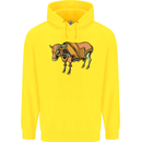 A Steampunk Bull Childrens Kids Hoodie Yellow