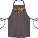 A Steampunk Bull Cotton Apron 100% Organic Dark Grey