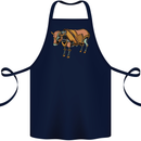 A Steampunk Bull Cotton Apron 100% Organic Navy Blue