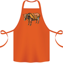 A Steampunk Bull Cotton Apron 100% Organic Orange
