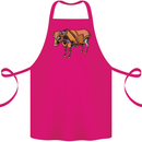 A Steampunk Bull Cotton Apron 100% Organic Pink