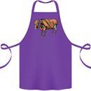 A Steampunk Bull Cotton Apron 100% Organic Purple