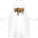 A Steampunk Bull Cotton Apron 100% Organic White