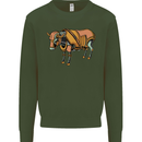 A Steampunk Bull Kids Sweatshirt Jumper Forest Green