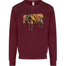 A Steampunk Bull Kids Sweatshirt Jumper Maroon