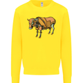 A Steampunk Bull Kids Sweatshirt Jumper Yellow