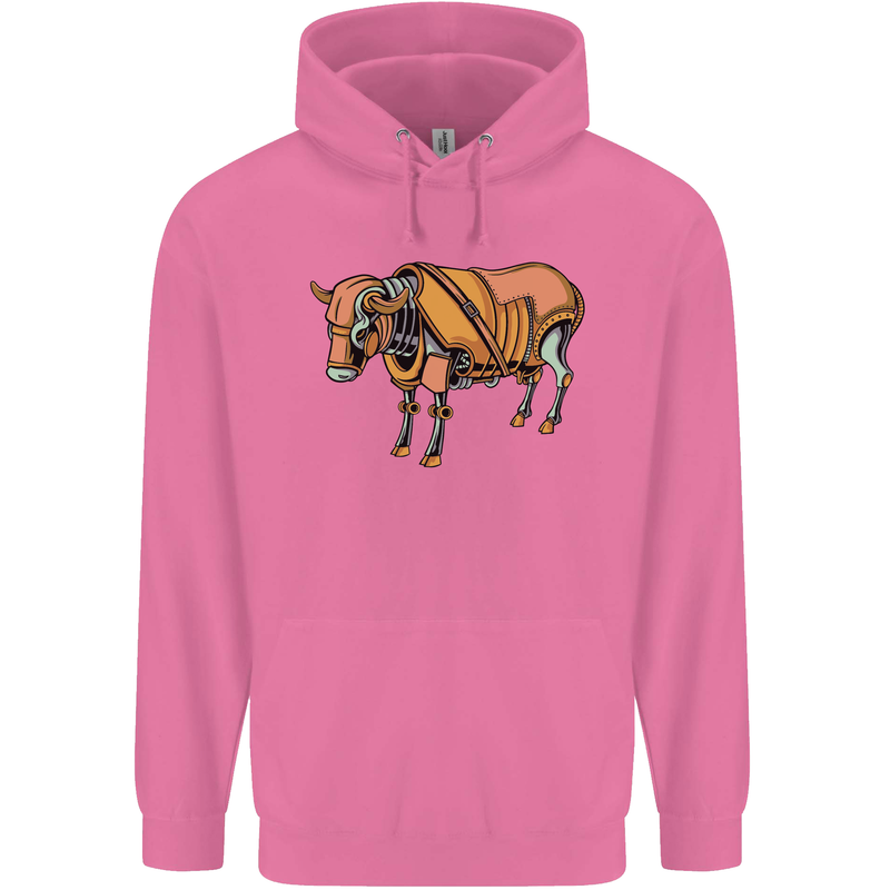 A Steampunk Bull Mens 80% Cotton Hoodie Azelea