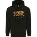 A Steampunk Bull Mens 80% Cotton Hoodie Black