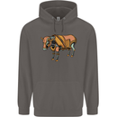 A Steampunk Bull Mens 80% Cotton Hoodie Charcoal