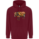 A Steampunk Bull Mens 80% Cotton Hoodie Maroon