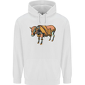 A Steampunk Bull Mens 80% Cotton Hoodie White