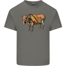 A Steampunk Bull Mens Cotton T-Shirt Tee Top Charcoal