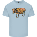 A Steampunk Bull Mens Cotton T-Shirt Tee Top Light Blue