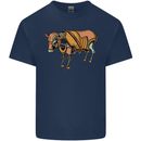 A Steampunk Bull Mens Cotton T-Shirt Tee Top Navy Blue