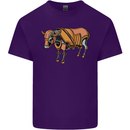 A Steampunk Bull Mens Cotton T-Shirt Tee Top Purple
