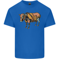 A Steampunk Bull Mens Cotton T-Shirt Tee Top Royal Blue