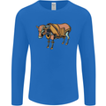 A Steampunk Bull Mens Long Sleeve T-Shirt Royal Blue