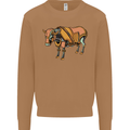 A Steampunk Bull Mens Sweatshirt Jumper Caramel Latte