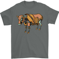 A Steampunk Bull Mens T-Shirt 100% Cotton Charcoal
