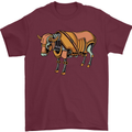 A Steampunk Bull Mens T-Shirt 100% Cotton Maroon