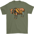 A Steampunk Bull Mens T-Shirt 100% Cotton Military Green