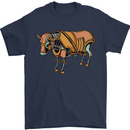A Steampunk Bull Mens T-Shirt 100% Cotton Navy Blue