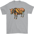 A Steampunk Bull Mens T-Shirt 100% Cotton Sports Grey