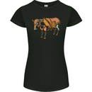 A Steampunk Bull Womens Petite Cut T-Shirt Black