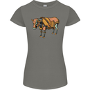 A Steampunk Bull Womens Petite Cut T-Shirt Charcoal