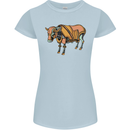 A Steampunk Bull Womens Petite Cut T-Shirt Light Blue