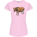 A Steampunk Bull Womens Petite Cut T-Shirt Light Pink