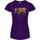 A Steampunk Bull Womens Petite Cut T-Shirt Purple