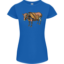 A Steampunk Bull Womens Petite Cut T-Shirt Royal Blue