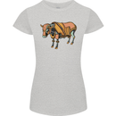 A Steampunk Bull Womens Petite Cut T-Shirt Sports Grey