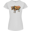 A Steampunk Bull Womens Petite Cut T-Shirt White