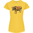 A Steampunk Bull Womens Petite Cut T-Shirt Yellow